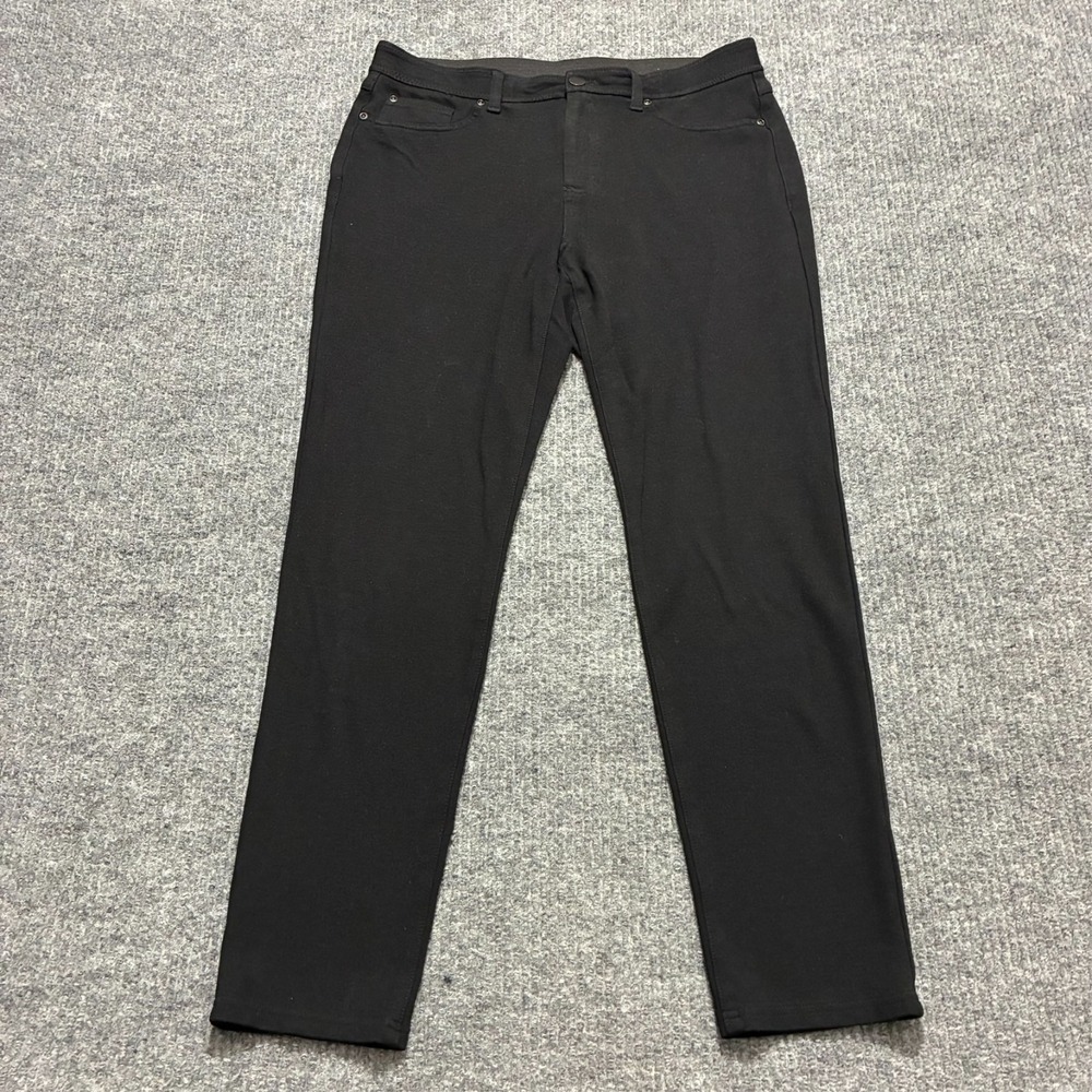 Chicos Womens Ankle Pants Size 1 Regular Black Waist Stretch Casual Mid Rise